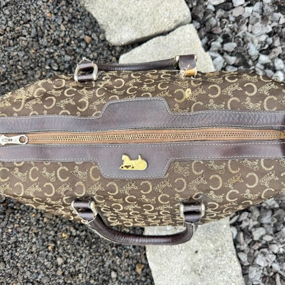 Vintage PROJECT BAG Celine Macadam Horse Carriage Duffel Bag Brown - Picture 5 of 15